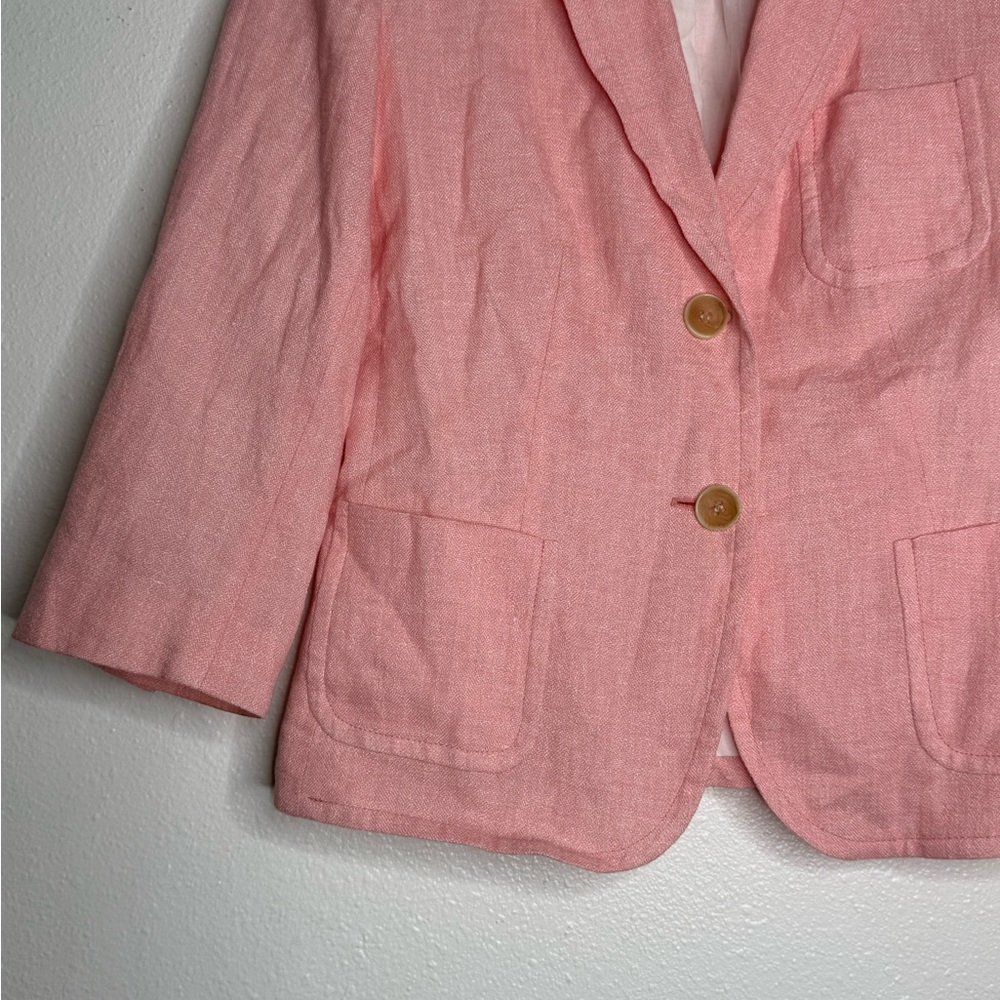 Talbots Soft Pink Linen-Blend Tailored Blazer size 2 NWOT - Picture 5 of 12